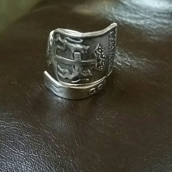 Vintage 925 Sterling Silver Columbia Spoon Ring - Picture 1 of 5